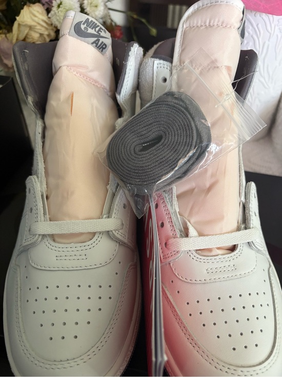 Nike Jordan Air Ship  PE SP High-Top Sneakers in Off-White & Light Gray Suede main image 12
